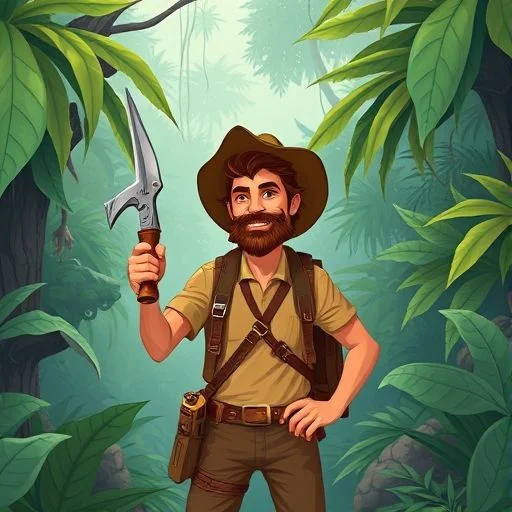 A breathtaking, high-resolution, ultra-realistic digital painting of a dense, untouched ancient jungle at dawn. Soft, ethereal golden sunlight shafts pierce through a thick canopy of oversized, vibrant green leaves and exotic bioluminescent flora. A mystical, misty atmosphere with subtle fog or haze permeates the air. A winding, barely visible ancient stone path, partially overgrown, disappears into the distant jungle depths. The mood is awe-inspiring, mysterious, and inviting. No human elements, no visible sky. Style: hyper-realistic, fantastical, cinematic, rich in deep greens, gold, and soft blues.